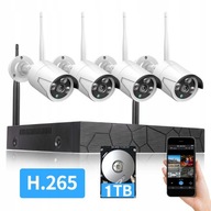 Zestaw monitoringu 4 kamery IP FullHD WiFi IR 30m