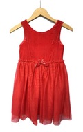 Sukienka Czerwona H&M 140 9 10 lat Tiul Welur