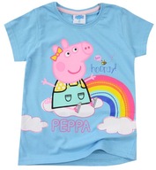 ŚWINKA PEPPA BLUZKA dziewczęca krótki RĘKAW T-SHIRT niebieska 116 D064C