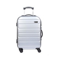 Malý cestovný kufor Príručná batožina ABS tvrdá silná ľahká 56 cm strieborná