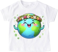 T-shirt koszulka dziecięca z Ziemią na Dzień Ziemi roz 128