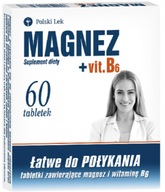 Horčík + Vitamín B6 - 60 tabliet Poľský Lek tablety, ktoré sa ľahko prehĺtajú !