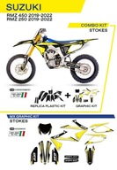 UFO KOMPLET PLASTIKÓW SUKIT418001 PLUS KOMPLET NAKLEJEK (OKLEIN) SUZUKI RMZ