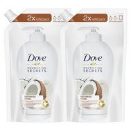 Dove Restoring Tekuté mydlo Kokos zásoba 2x500ml