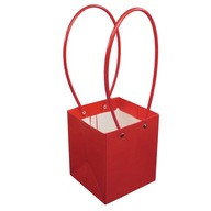 Czerwona torebka kwiatowa prezentowa 36 cm na Dzień Matki Walentynki ślub