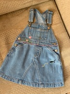 12 18 miesięcy dziewczynka sukienka ogrodniczka jeans hafty Gap rozmiar 80