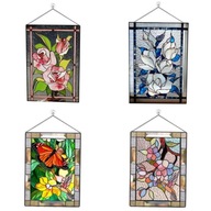 Artist Gather 4x Stained Rectangle Window Panel Wall Dekor