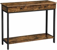 STOLIK KONSOLOWY RUSTYKALNY BRĄZ INDUSTRIALNA VINTAGE LOFT 100 x 80 x 35cm