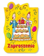 Zaproszenia na 18 urodziny wesołe mix10 szt ZACZ34