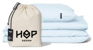 Pościel bawełna czysta gruba 180x200 + 2x70x80 pastelowy błękit Hop Design