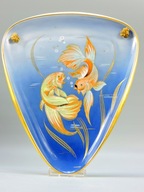 Patera obraz medailón zlatá rybka porcelán Alka