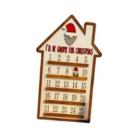 Vianočný adventný kalendár, sviatočná dekorácia, drevený