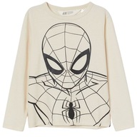 Bluzka dziecięca z nadrukiem Spiderman Marvel H&M beżowa r.110/116 cm
