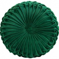 Dekoračný plisovaný vankúš velúr okrúhly fľaškový zelený 35 cm NOVINKA