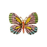Retro farebný krištáľový motýľ brošňa Pin