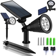 LAMPA SOLARNA LED WBIJANA OGRODOWA CZUJNIK ZMIERZCHU DO OGRODU REFLEKTOR