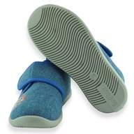 Wygodne kapcie dla dzieci Befado niebieskie chłopięce znak zdrowa stopa 29
