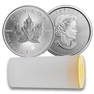 Zestaw 25 srebrnych monet Kanadyjski Liść Klonowy, 1 oz, 2017