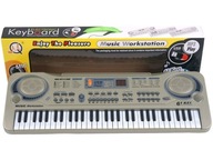 KEYBOARD ORGANY MQ-811 MIKROFON 61 KLAWISZY USB ZASILACZ RYTMY TONY DEMO