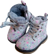 Buty zimowe trapery ciepłe śniegowce 25 szare P5-182
