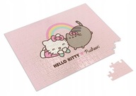 PUZZLE Mačiatko Hello Kitty Pusheen + MENO Krabička 120 dielikov.