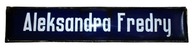 Tablica z nazwą ulicy ALEKSANDRA FREDRY VINTAGE PRL UNIKAT EMALIOWANA