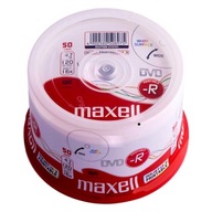 50x Płyt Maxell DVD-R 4,7GB/ 16X białe mały otwór