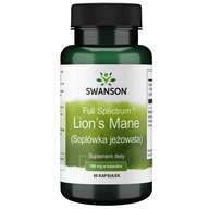 LION'S MANE Soplówka Jeżowata 500 mg 60 kaps PAMIĘĆ KONCENTRACJA Swanson