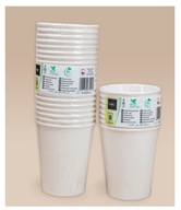 Białe kubki papierowe biodegradowalne ECO 250ml 8 sztuk