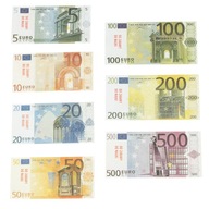 PIENIĄDZE SZTUCZNE do nauki i zabawy EURO NOMINAŁY Banknoty 119 elementów