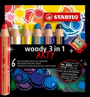 Pastelky Stabilo Woody 3in1 Arty 6 ks + strúhadlo