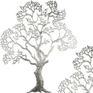 Nástenná dekorácia kovový strom 90x75