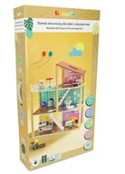 Drevený domček pre bábiky s nábytkom 3 poschodia