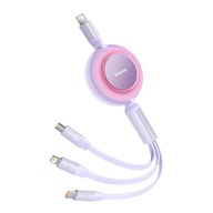 Baseus Bright Mirror 2 zwijany kabel przewód 3w1 USB Typ C - micro USB + Li