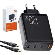 GaN 120 W PD USB-C*3+USB*1 Ładowarka ścienna i zestaw kabli dla Słuchawki