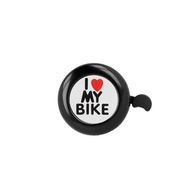 Zvonček na bicykel I love my bike - čierny 5,5 cm