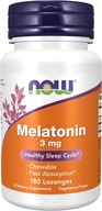 NOW FOODS MELATONINA 180 PASTYLEK 3 mg SEN REGENERACJA