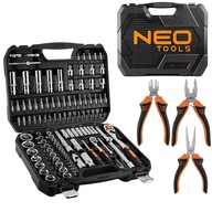 Nástrčné Kľúče NEO TOOLS 110 ks v puzdre 1/4" a 1/2" + kliešte