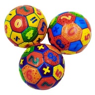 3x PENOVÁ LOPTA MATEMATIKA FARBA ANTISTRESOVÁ HRAČKA ĽAHKÁ MÄKKÁ 6,5 cm