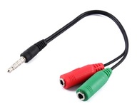 KABEL PRZEJŚĆIÓWKA 2x MINI JACK 3,5mm 4pin AUDIO SŁUCHAWKI MIKROFON