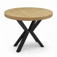 Stôl HAMILTON EGGER okrúhly KOVOVÁ NOHA čierny X Ø90 výsuvný do 190 cm
