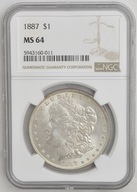 21.ha.USA, 1 DOLAR 1887, NGC MS64