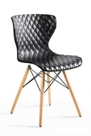 Krzesło Open design tworzywo sztuczne drewno buk
