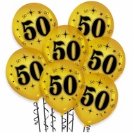 Balony na 50 urodziny 10 szt. złote