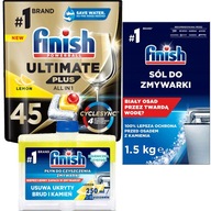 Finish Ultimate Plus 45 Lemon + Čistič + Soľ 1,5