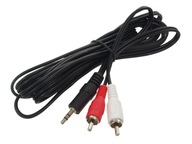 Przewód kabel audio AUX 2x wtyk RCA - wtyk Jack 3,5mm stereo 3m