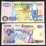 186. Banknot Zambia 100 Kwacha 1992r. UNC