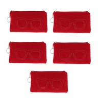 5 sztuk filcowego etui na okulary przeciwsłoneczne czerwone