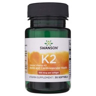 Swanson Witamina K2MK7 Krzepliwość krwi 30 Softgel