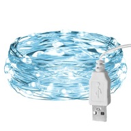 LAMPKI LED ŚWIĄTECZNE ŁAŃCUCH GIRLANDA CHOINKA USB 100led 10m 6500K